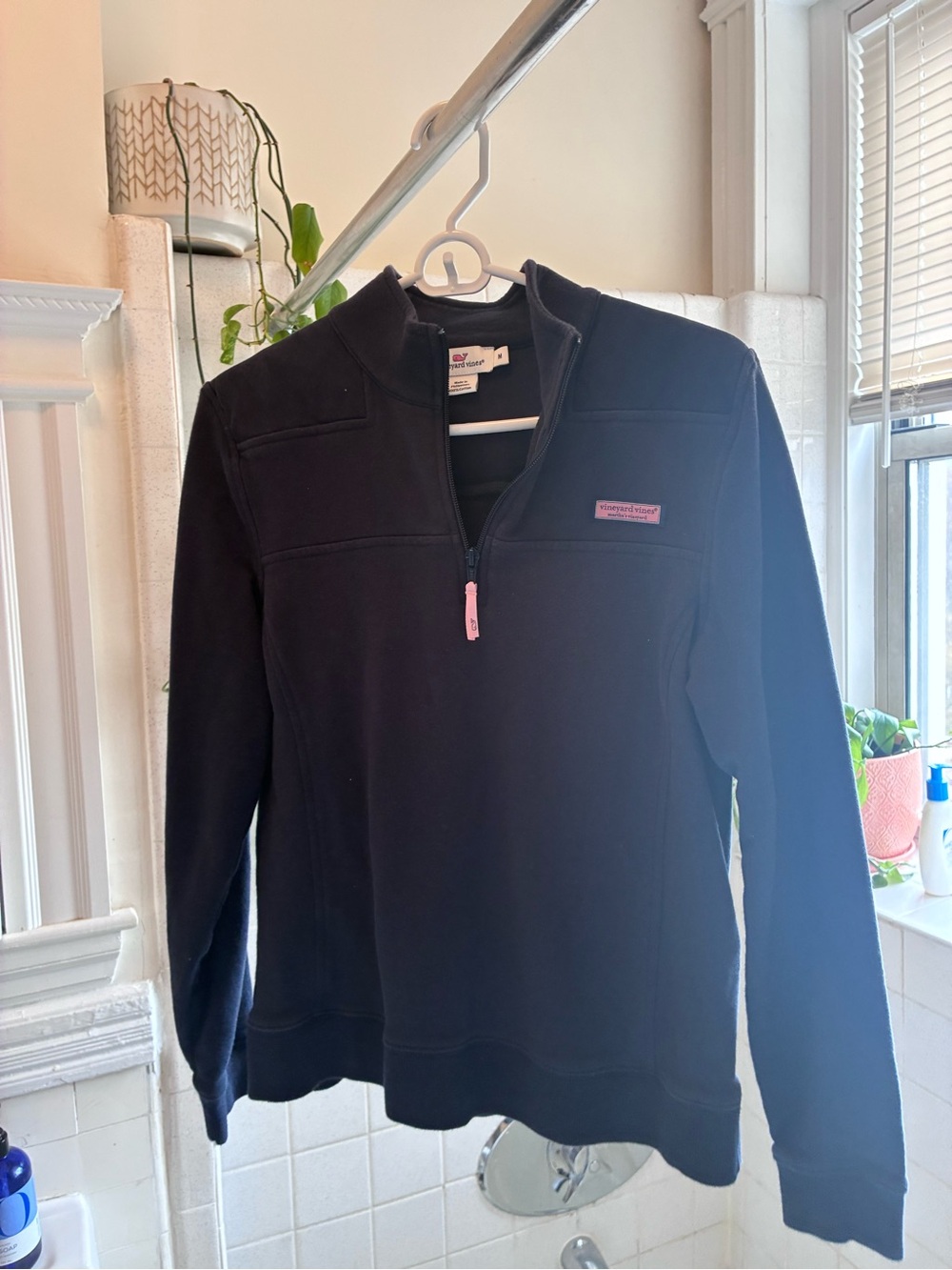 Vineyard Vines 1/4 Zip Pullover with Pink Accents